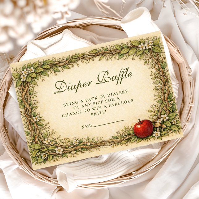 Cartão De Informações Enchanted Woodland Storybook Diapper Raffle (Criador carregado)