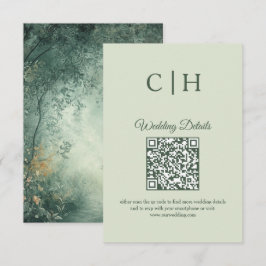Cartão De Informações Enchanting Forest QR Code Wedding Enclosure