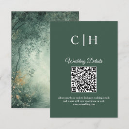 Cartão De Informações Enchanting Forest QR Code Wedding Enclosure