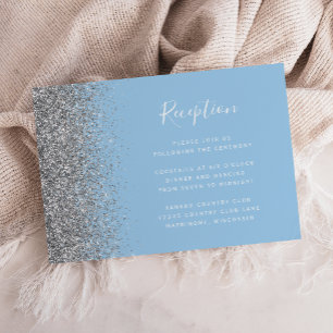 Cartão De Informações Enclo de Recepção de casamento de Lata Azul Pastel