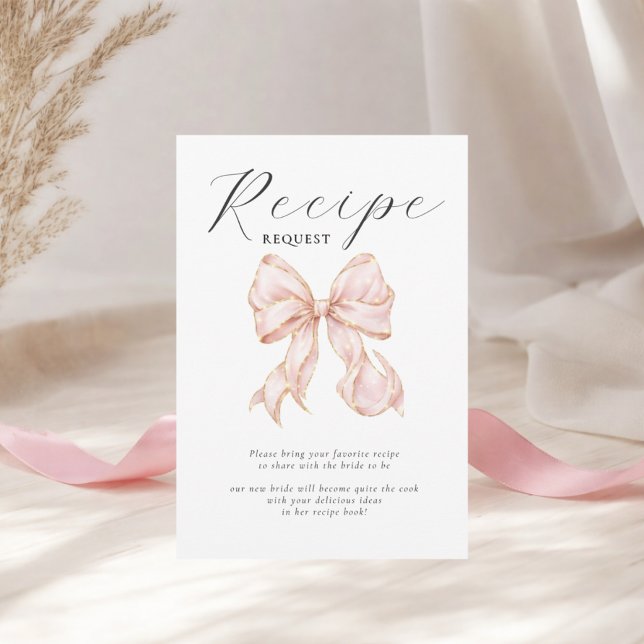 Cartão De Informações Enclosure Card Pin Bow Bridal Shower Recipe (Criador carregado)
