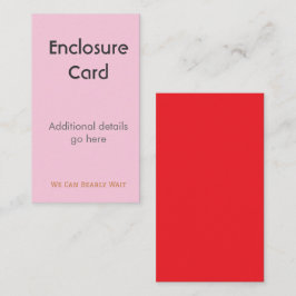 Cartão De Informações Enclosure Card Wedding Birth Announcement | Diaper