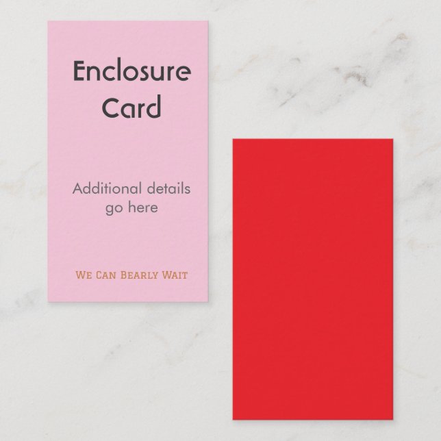 Cartão De Informações Enclosure Card Wedding Birth Announcement | Diaper (Frente/Verso)