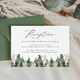 Cartão De Informações Enclosure de Recepção de Casamento Floresta de Pin