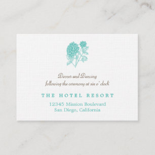 Cartão De Informações Enclosure simples de recepção de casamento blue da