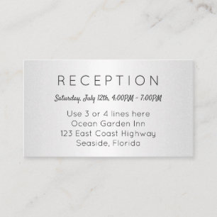 Cartão De Informações Endereço do Local das Placas de Recepção Pequenas