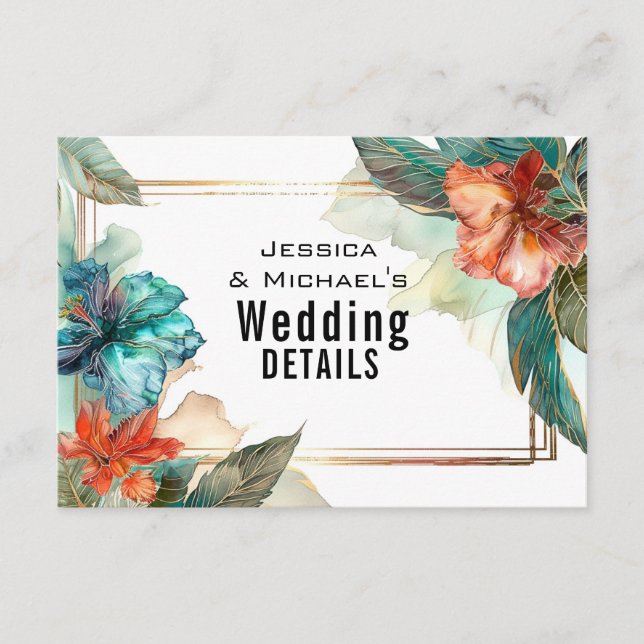 Cartão De Informações Endereço do sítio Web + QR Hibiscus Serenade Parad (Frente)