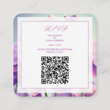Enfeite de Código QR de Casamento Floral de Orquíd