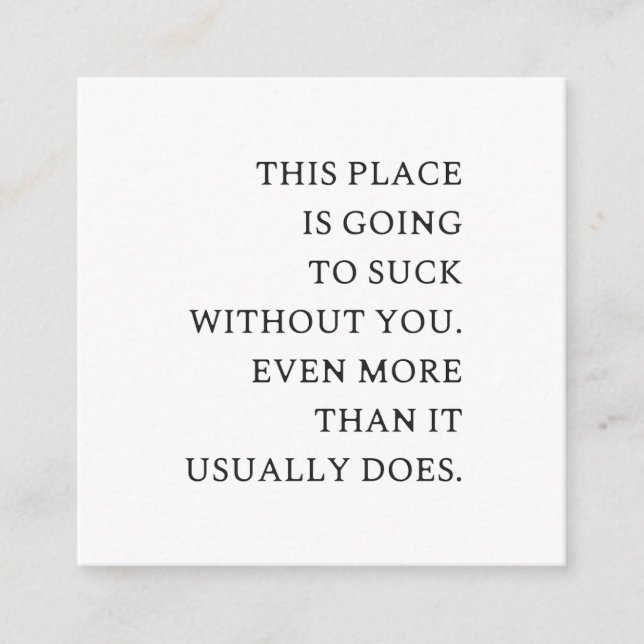 Cartão De Informações Engraçado Colega De Trabalho Saindo - Novo Trabalh (Frente)