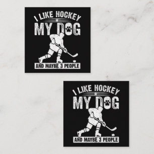 Cartão De Informações Engraçado Eu Gosto de Hóquei Meu Cachorro E Talvez