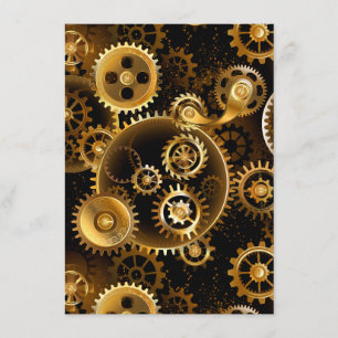 Cartão De Informações Engrenagens de latão Steampunk perfeitas