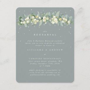 Cartão De Informações Ensaio de Casamento de Seafoam Snowberry+Eucalyptu