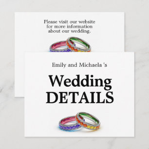 Cartão De Informações 🌈 Entrelaçados no Orgulho – Detalhes do Casamento