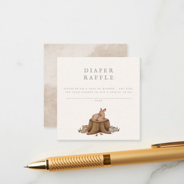 Cartão De Informações Era uma vez na Time Woodland Fralda Raffle (Frente/Verso In Situ)