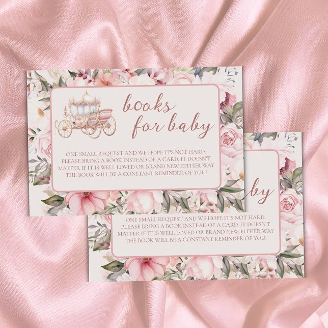 Cartão De Informações Era uma vez Pink Princess Books para Bebê (Criador carregado)