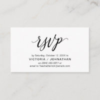 Esboço preto estético, resposta RSVP de Casamento