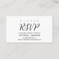 Esboço preto estético, resposta RSVP de Casamento