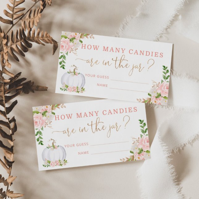 Cartão De Informações Escamotear abóbora floral quantos doces (Criador carregado)