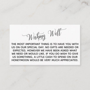 Cartão De Informações Escrita legista Lua de mel desejando bem