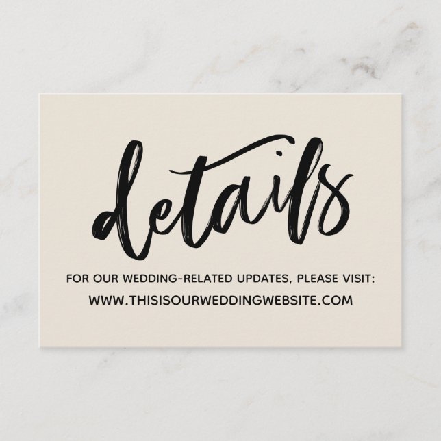 Cartão De Informações Escrita manual casual Simples Acervo de Detalhes d (Frente)