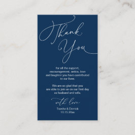 Cartão De Informações Escrita Moderna Minimalista, Casamento Obrigado En