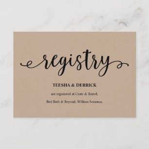 Cartão De Informações Escrito preto russo kraft, Registro de Casamento