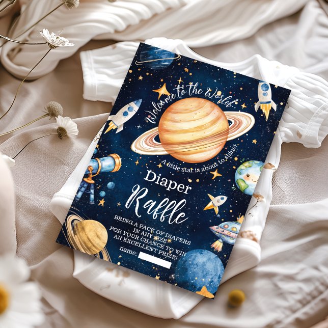 Cartão De Informações Espaço Moderno - Fralda de Galáxia Exterior Raffle (Criador carregado)