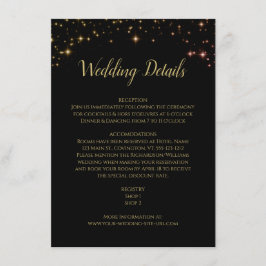 Cartão De Informações Espargueiras e Estrelas Douradas nos Detalhes do C