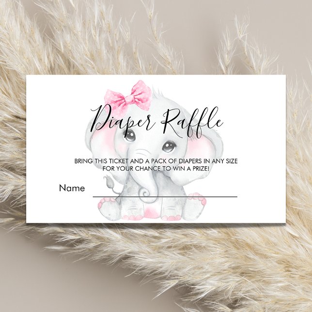 Cartão De Informações Espingarda de fralda branca-elefante rosa (Criador carregado)
