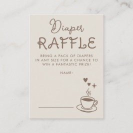 Cartão De Informações Espresso Coffee Diaper Raffle Baby Shower Ticket