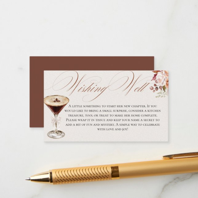 Cartão De Informações Espresso Um Tini Bit Mais Próximo Para O Gabinete  (Frente/Verso In Situ)