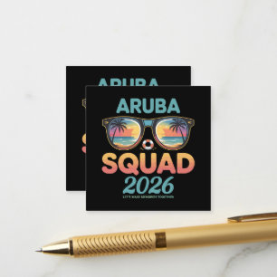 Cartão De Informações Esquadra de Aruba 2026 Retro