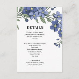 Cartão De Informações Esqueça-Me Não Moderno Detalhes De Casamento Flora