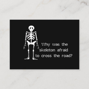 Cartão De Informações Esqueleto Assustado