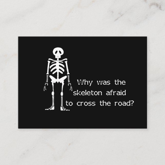 Cartão De Informações Esqueleto Assustado (Frente)