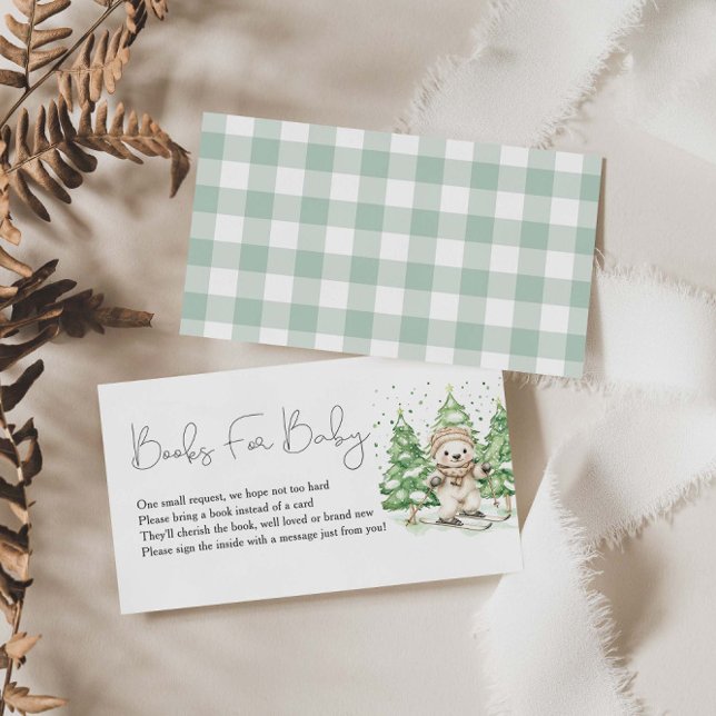 Cartão De Informações Esquiar Em Livros De Chá de fraldas Para Bebê (Criador carregado)