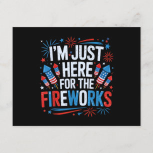 Cartão De Informações Estou Aqui Apenas Para Os Fogos De Artifício Patri