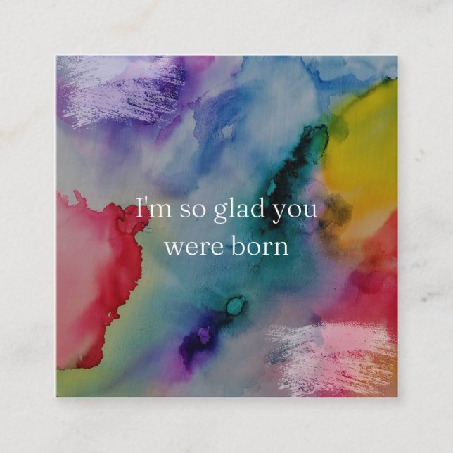 Cartão De Informações Estou tão feliz que você foi nascer (Frente)