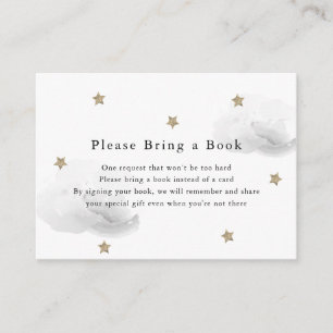 Cartão De Informações Estrelas Douradas e Nuvens Cinzas Por Favor Traga
