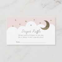 Estrelas Lua e Nuvens Tíquete de Fralda Rosa