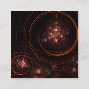Cartão De Informações Estrelas Vermelhas em Órbita Abstrata Arte Cósmica