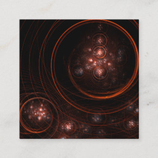 Cartão De Informações Estrelas Vermelhas em Órbita Abstrata Arte Cósmica