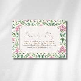Cartão De Informações Estrutura Floral Rosa Elegante com Arco Dourado pa