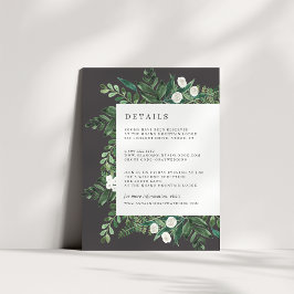 Cartão De Informações Estufa | Detalhes do Convidado Botânico de Aquarel