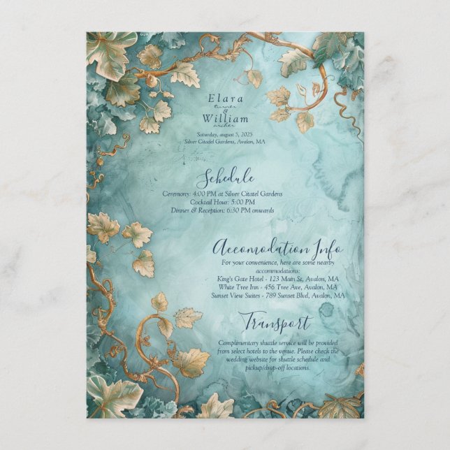 Cartão De Informações Eternal Grace Elven Wedding (Frente)