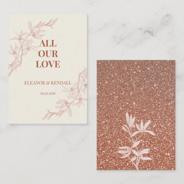 Cartão De Informações Eterno Flor Casamento Obrigado (Frente/Verso)