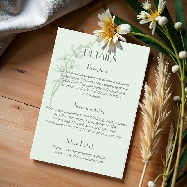 Cartão De Informações Eterno Flor Monograma Detalhes de Casamento (Criador carregado)