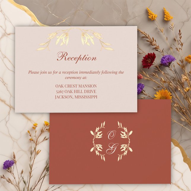 Cartão De Informações Eterno Floral Russo Recepção de casamento (Criador carregado)