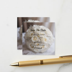 Cartão De Informações "Eterno Grace: Um Tópico de Rosas Brancos de Casam