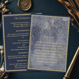 Cartão De Informações Ethereal Navy & Gold Vintage Art Nouveau Details